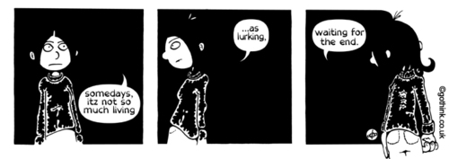 Cartoon: Donna Chaotic - Lurking (medium) by gothink tagged goth,punk,rock,metal,girl,teen,lurking,waiting