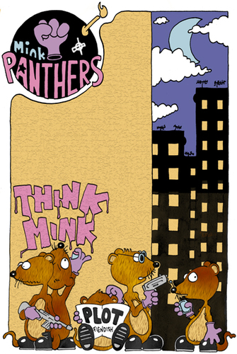 Cartoon: Mink Panthers (medium) by gothink tagged comic,strip,cartoon,comix,underground,punk,goth,gothink,evocrim,bee,bop,mink,panthers