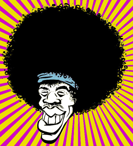 Cartoon: Jimi_Hendrix (medium) by cosmicomix tagged caricature,caricatura,jimi,hendrix,drugs,and,rock,roll