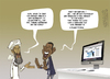Cartoon: The new menace to the world (small) by cosmicomix tagged obama osama bin laden twitter internet censorship