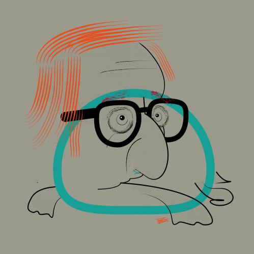 Cartoon: Woody Allen as a turtle (medium) by Michele Rocchetti tagged animal,caricature,woody,allen,turtle,director,hollywood