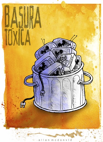 Cartoon: BASURA TOXICA (medium) by allan mcdonald tagged television