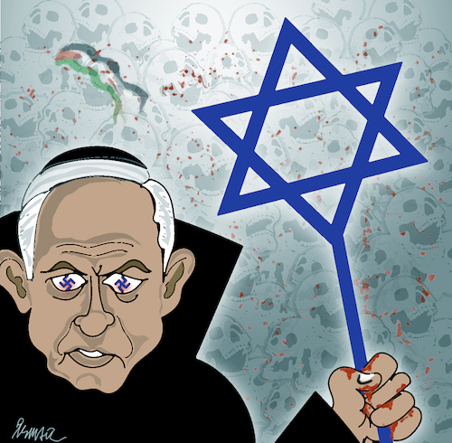 Cartoon: Azrail (medium) by ismail dogan tagged netanyahou