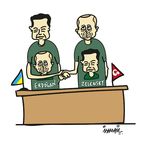 Cartoon: Erdogan Zelensky (medium) by ismail dogan tagged erdogan,zelensky