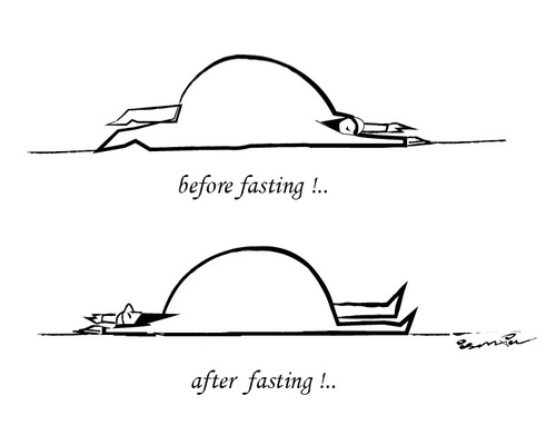 Cartoon: Fasting !.. (medium) by ismail dogan tagged fasting