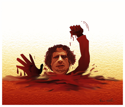 Cartoon: GADDAFI !.. (medium) by ismail dogan tagged gaddafi