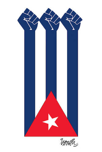 Cartoon: Hands of Cuba (medium) by ismail dogan tagged cuba
