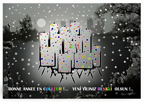 Cartoon: HAPPY  NEW YEAR IN COLORS !.. (medium) by ismail dogan tagged 2011