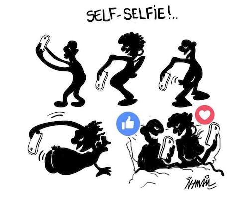 Cartoon: Self Selfie (medium) by ismail dogan tagged social,media,exhibition