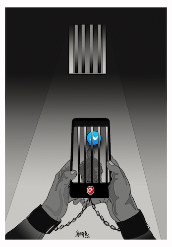 Cartoon: Social media law (medium) by ismail dogan tagged censorship