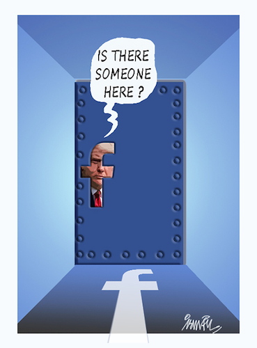 Cartoon: social network (medium) by ismail dogan tagged trump