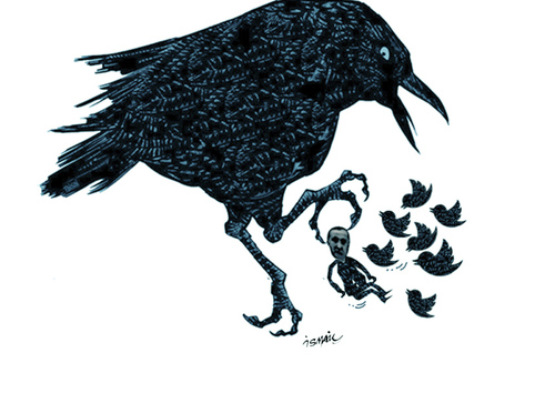Cartoon: The birds !.. (medium) by ismail dogan tagged twitter