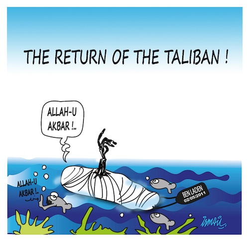 Cartoon: The return of the Taliban (medium) by ismail dogan tagged taliban,the