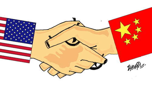 Cartoon: US CHINA RELATIONS (medium) by ismail dogan tagged usa,china