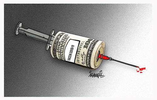 Cartoon: vaccin covid 19 (medium) by ismail dogan tagged vaccin,covid,19
