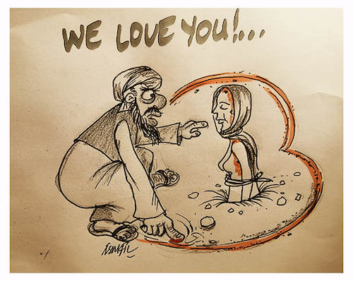 Cartoon: We Love You (medium) by ismail dogan tagged stoning