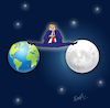 Cartoon: Fly Me to the Moon (small) by ismail dogan tagged trump