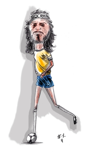 Cartoon: socrates (medium) by emre yilmaz tagged socrates,brazil,football
