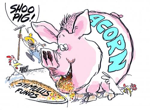 Cartoon: ACORN grabs funds (medium) by barbeefish tagged stimulous