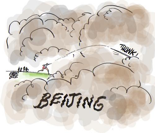 Cartoon: BEIJING SMOG (medium) by barbeefish tagged olympics