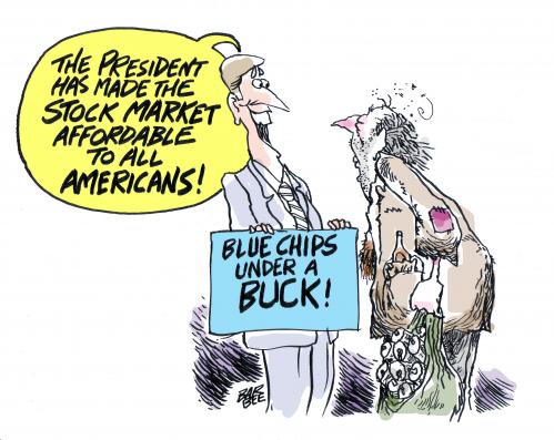 Cartoon: BLUE CHIP STOCKS (medium) by barbeefish tagged obama