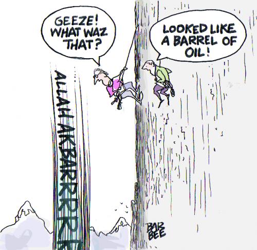 Cartoon: DIVE DIVE (medium) by barbeefish tagged oil,dive