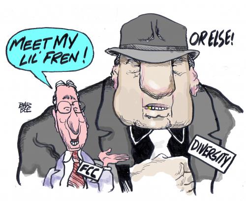 Cartoon: FCC crackdown on free speech (medium) by barbeefish tagged target,talk,radio