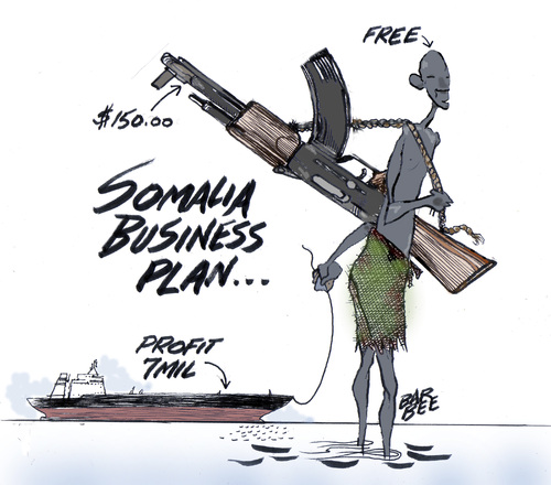 Cartoon: off shore marketeer (medium) by barbeefish tagged somalia