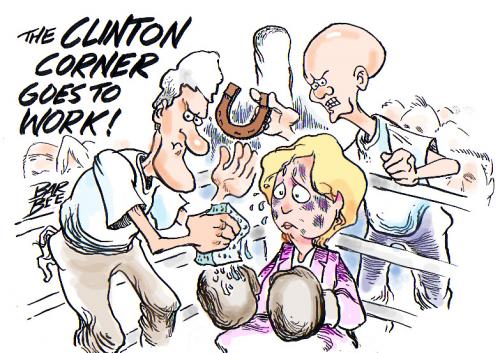 Cartoon: political (medium) by barbeefish tagged clinton,corner,