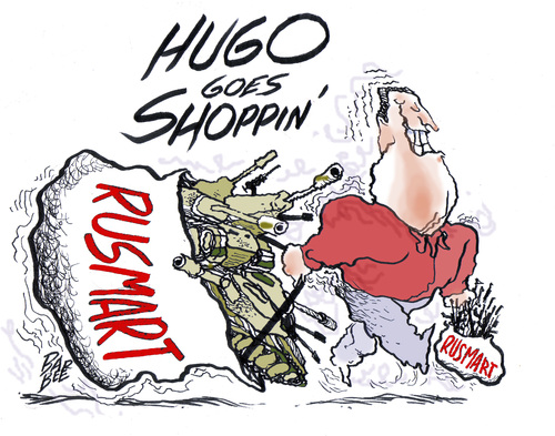 Cartoon: shopping with HUGO (medium) by barbeefish tagged guns,tanks