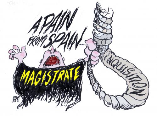 Cartoon: SPAIN PAIN (medium) by barbeefish tagged holder,folder