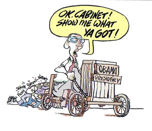 Cartoon: the big push (medium) by barbeefish tagged obama