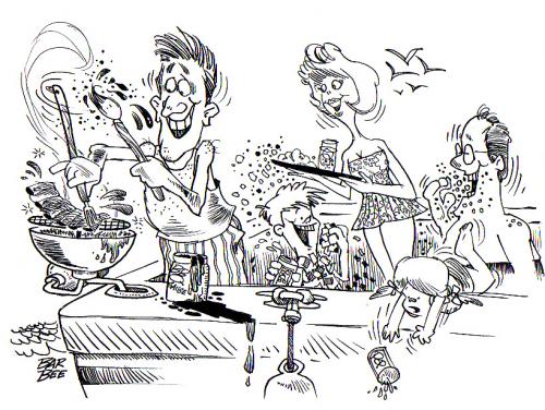 Cartoon: vacation (medium) by barbeefish tagged bbq,on,the,boat,