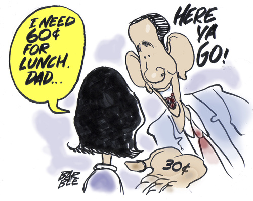Cartoon: ya get what you pay for (medium) by barbeefish tagged obama