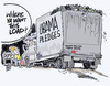 Cartoon: many trips (small) by barbeefish tagged obama
