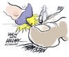 Cartoon: visiting DIG (small) by barbeefish tagged hillary