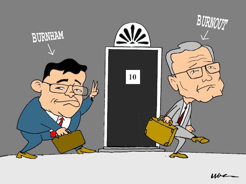 Cartoon: BURNOUT (medium) by uber tagged starmer,gb,burnham,starmer,gb,burnham