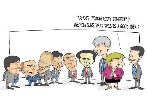 Cartoon: G8 USELESS BUT EXPENSIVE (medium) by uber tagged uk,incapacity,benefit,g8,g20,g20,g8,uk,england