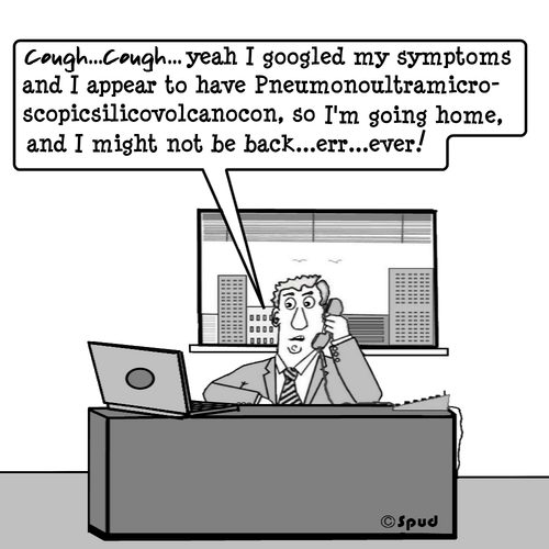 Cartoon: Dont look it up on Google (medium) by cartoonsbyspud tagged cartoon,spud,hr,recruitment,office,life,outsourced,marketing,it,finance,business,paul,taylor