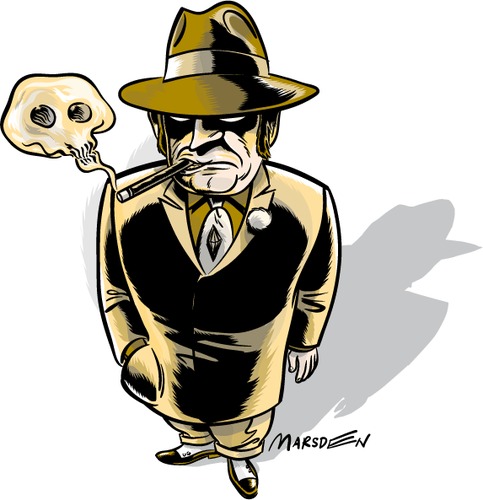 Cartoon: Gangster Mafiosi (medium) by ian david marsden tagged illustration,cartoon,skull,cigar,detective,noir,mafia,gangster