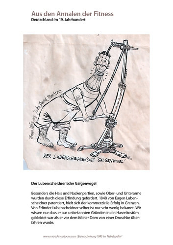 Cartoon: Lubenscheidner Galgenvogel (medium) by ian david marsden tagged marsden,sport,fitness