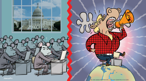 Cartoon: Wikileaks (medium) by ian david marsden tagged illustration,wikileaks,mouse,elk,whistleblower,informant,government
