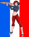 Cartoon: Sexy French Baguette Pinup Girl (small) by ian david marsden tagged pinup,sexy,french,tricolore,baguette,beret,retro,fifties,sixties,vector,illustration,marsden