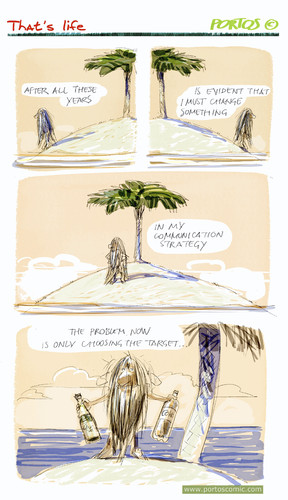 Cartoon: That s life (medium) by portos tagged desert,island,castaway