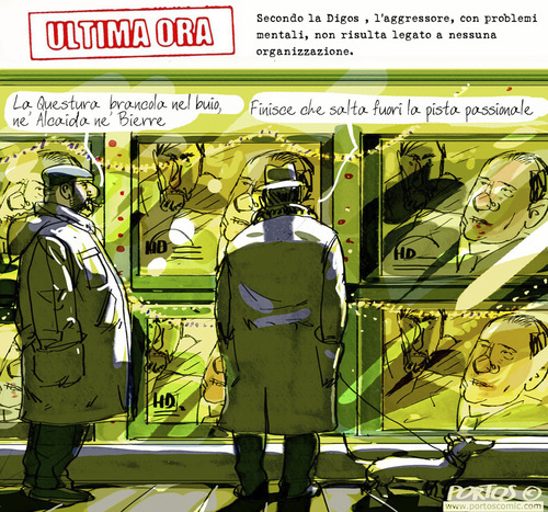 Cartoon: ULTIMA ORA (medium) by portos tagged berlusconi,italia