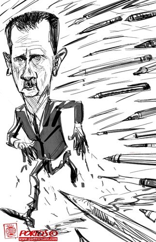 Cartoon: W Ali Farzat (medium) by portos tagged ali,farzat,assad,siria,cartoonist