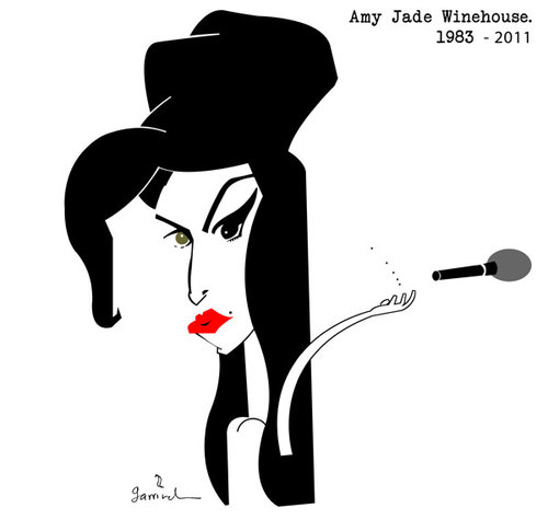 Cartoon: Amy Jade (medium) by Garrincha tagged music,amy,winehouse,caricature
