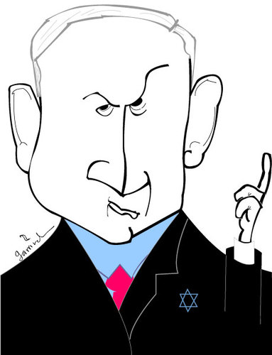 Cartoon: Benjamin Netanyahu (medium) by Garrincha tagged caricatures