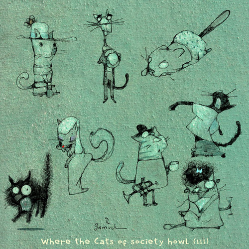 Cartoon: Cats5 (medium) by Garrincha tagged illustrations,cats,animals,society