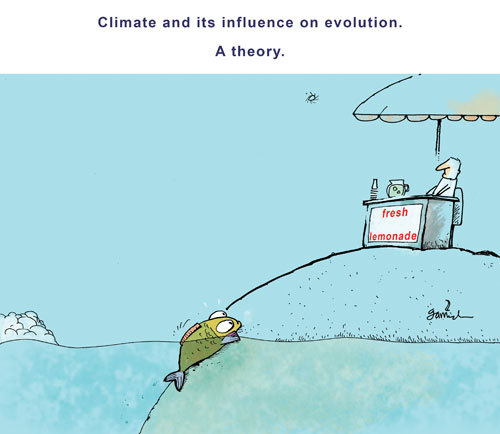Cartoon: Evolution (medium) by Garrincha tagged gag,cartoon,evolution,climate,change